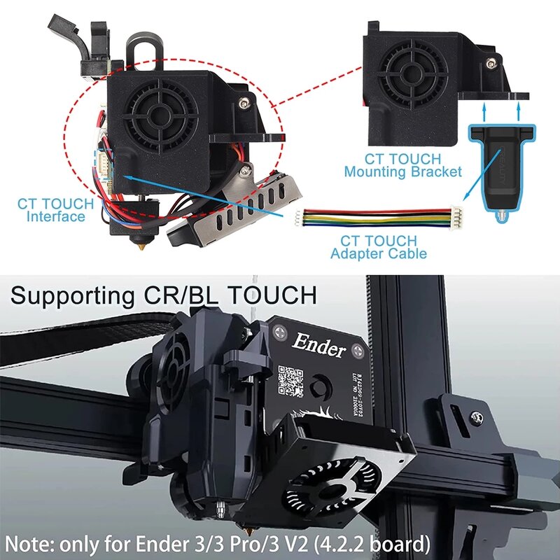 CREALITY Original CR Touch Auto Cable Upgrade Beautiful Leveling Sensor Cable Length 140Cm atau 10Cm untuk Ender dan CR-10 Series