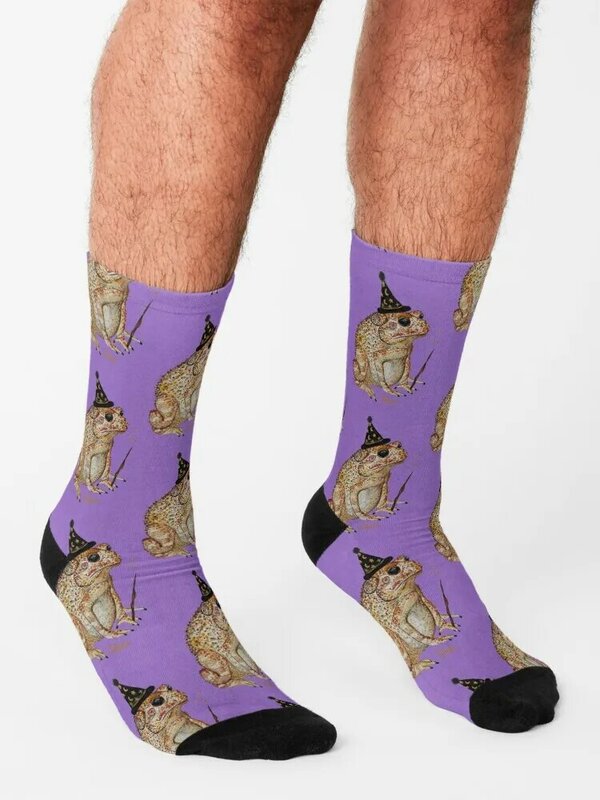 Calcetines cálidos de invierno para niñas y hombres, regalo divertido, Toad Wizard
