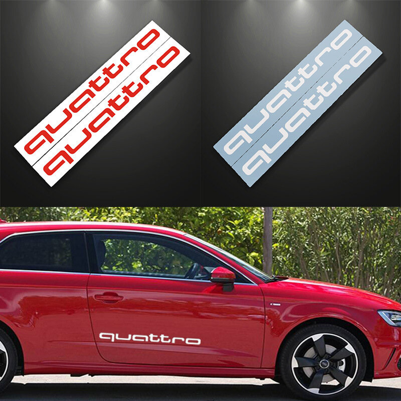 39cm 15.2inch Reflective Car Sticker Stylish Decal for Audi Quattro Lettering Vehicle Accessories Waterproof
