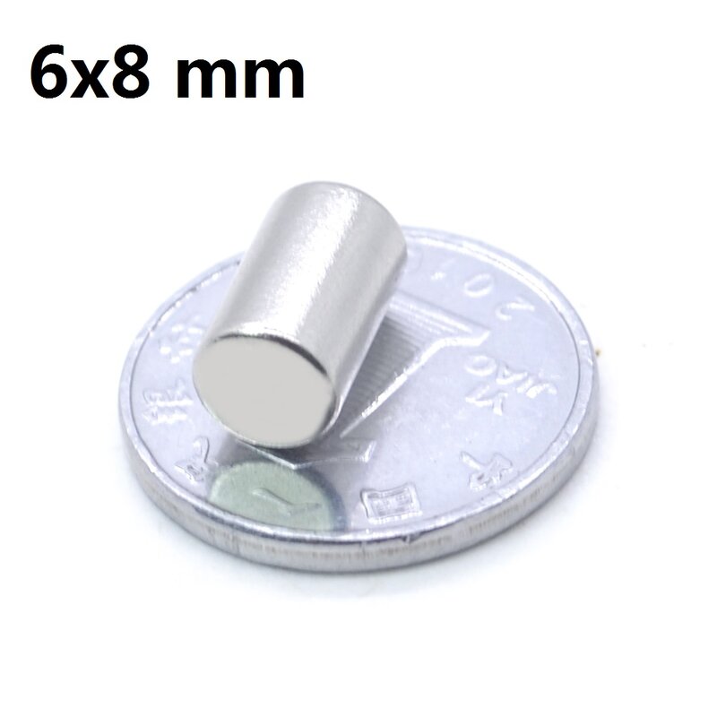 1/20/50/10000 Buah 6X8 Mm Magnet Kuat 6Mm X 8 Mm Bulat Kecil Permanen N35 Magnet 6X8 Mm Magnet Neodymium Super Kuat 6*8 Mm Baru