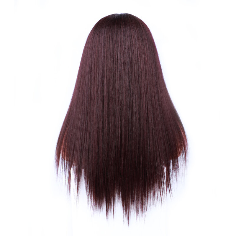 Lange Indian Human Hair Blend Pruik 23 Inch Machine Gemaakt Non-Remy Gemiddelde Grootte Zijdeachtige Rechte Human Hair Blend pruik