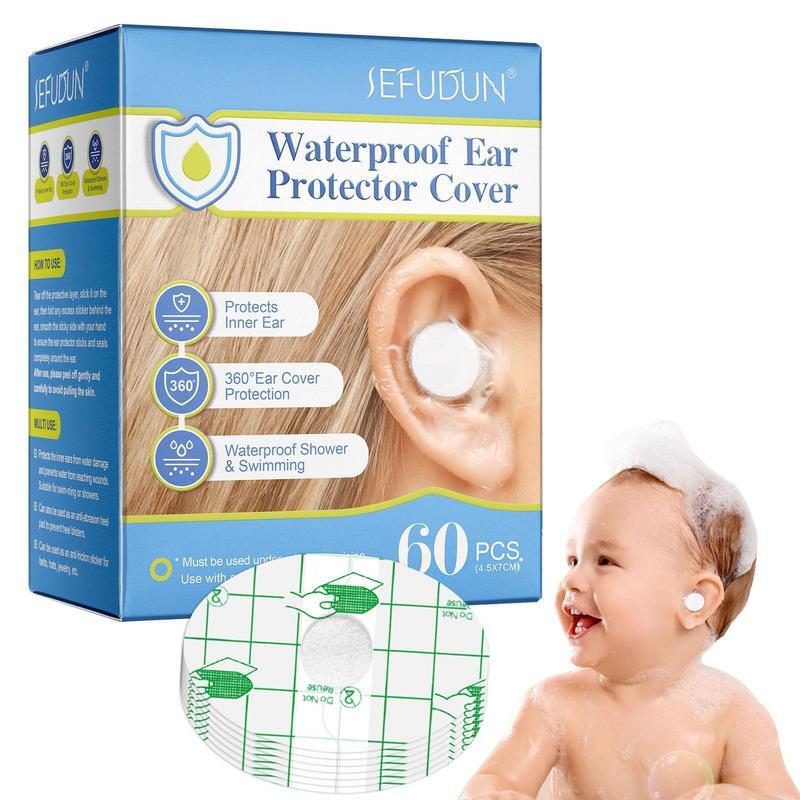 60 sztuk naklejki na uszy Baby Shower Baby Shower wodoodporne naklejki na uszy do pływania jeden raz ochraniacze uszu do kąpieli pod prysznicem