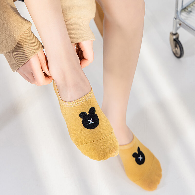 5 пар, невидимые короткие носки в Корейском стиле
