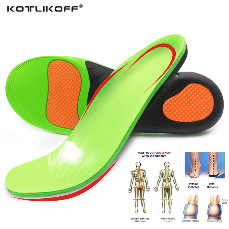 KOTLIKOFF Arch Orthopedic Insole For Flat Feet Arch Support Shock Absorption Massage Comfortable Correction Shoe Sole Large Size