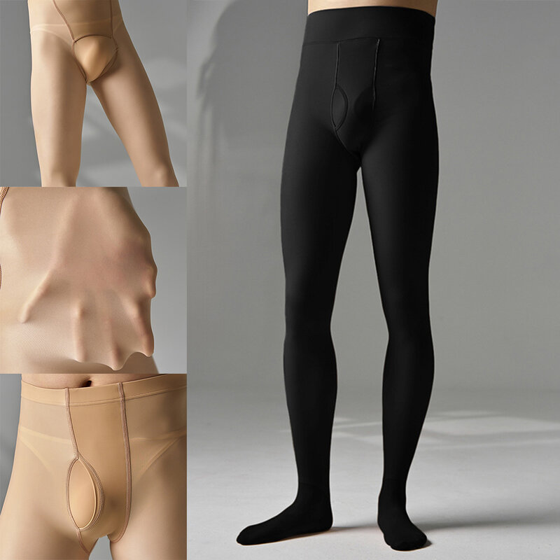 Homens de lã quente calças térmicas, Long Johns calças justas bolsa, sedoso anti-gancho meia-calça, sólida elasticidade lingerie, roupa interior