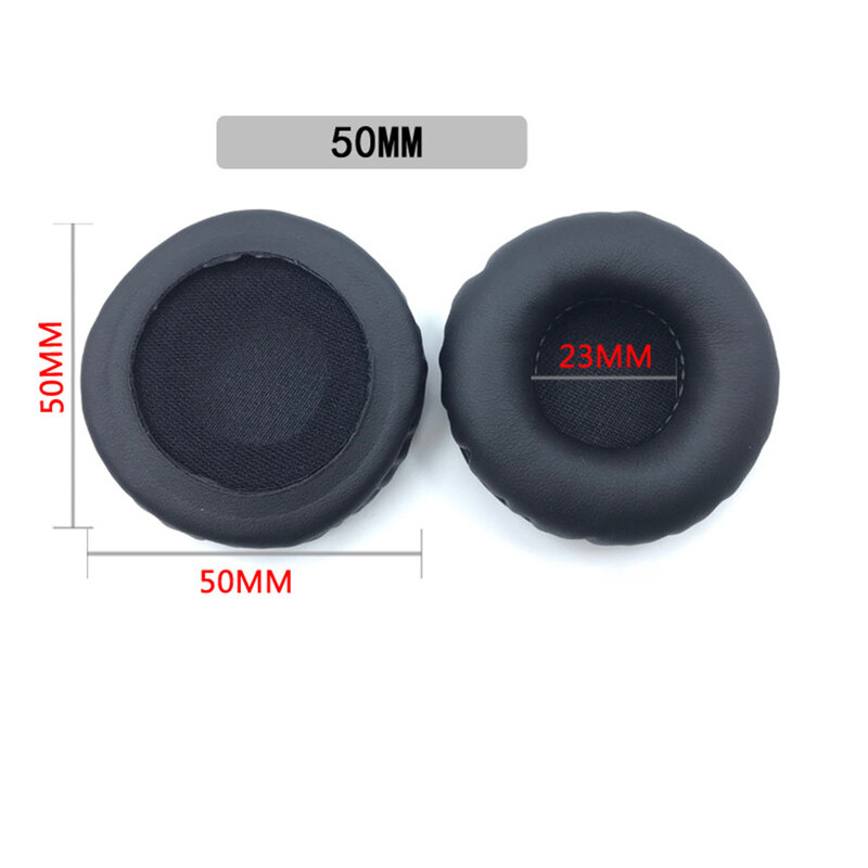 Almohadillas para los oídos de 45-110mm, almohadillas de esponja envueltas en blanco, almohadillas negras para los auriculares, fundas de cuero PU