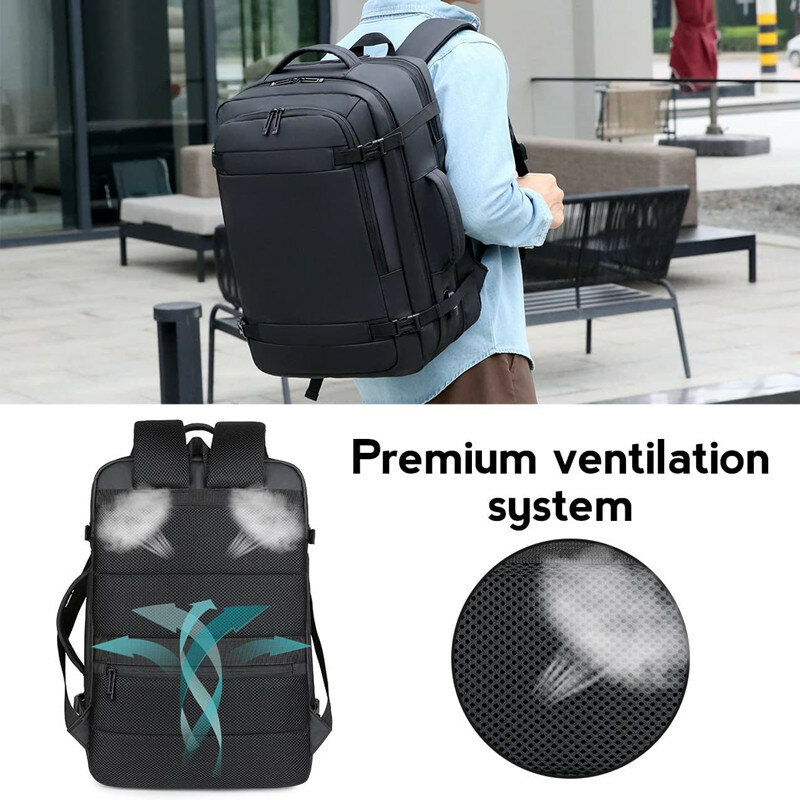 Дорожный рюкзак с USB-разъемом, 40 л, одобрен для полета, переносные сумки для самолетов, водостойкий Прочный Мужской рюкзак 17 дюймов