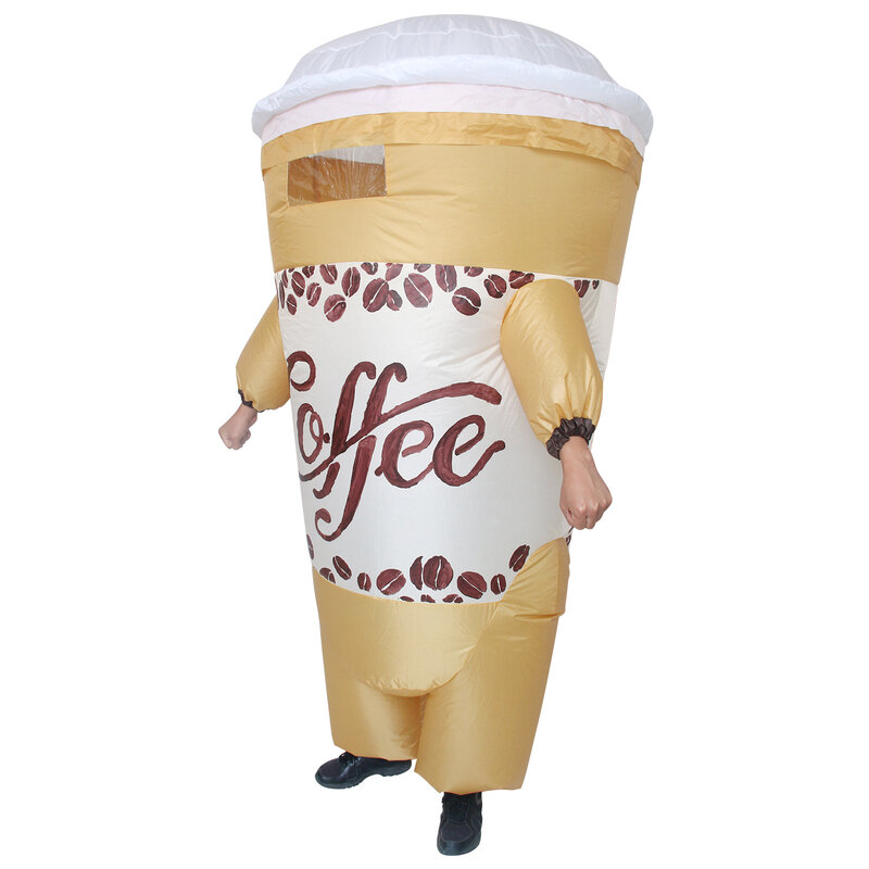 Funny Spooky Coffee Cup Inflatable Costume Cosplay Party Halloween Coffee Cup Inflatable Costume