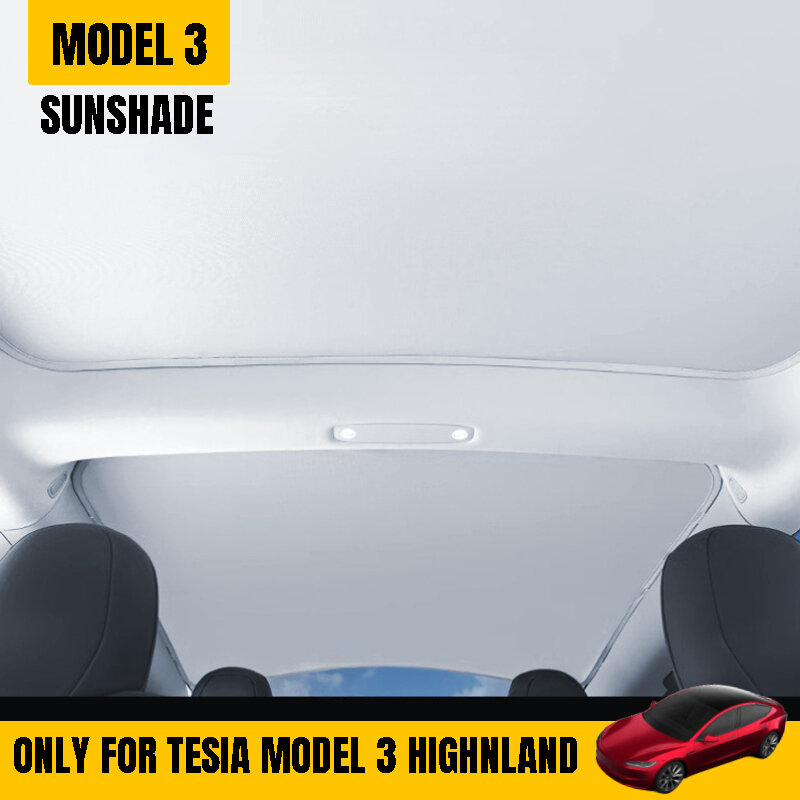Sunshades for Tesla Model 3 Highland 2023 2024 Ice Cloth Buckle Sun Pare Glass Front Rear Skylight Heat Insulation Accessories