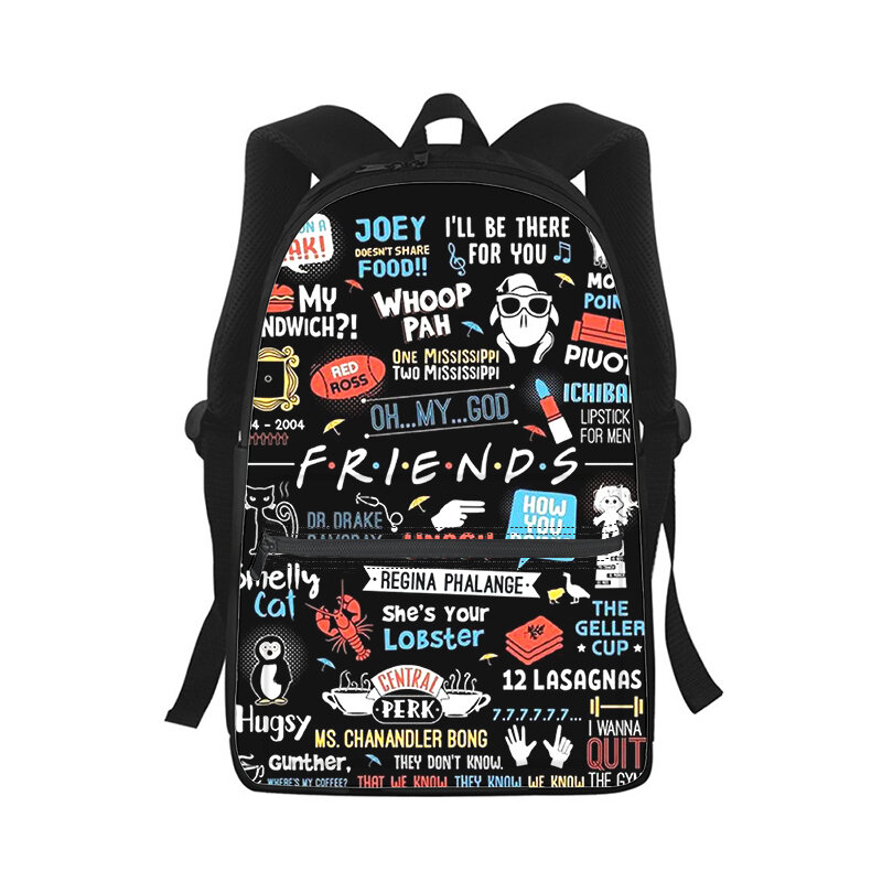 Friends Men Women Backpack 3D Print Fashion Student School Bag Laptop Backpack Kids Travel Shoulder Bag