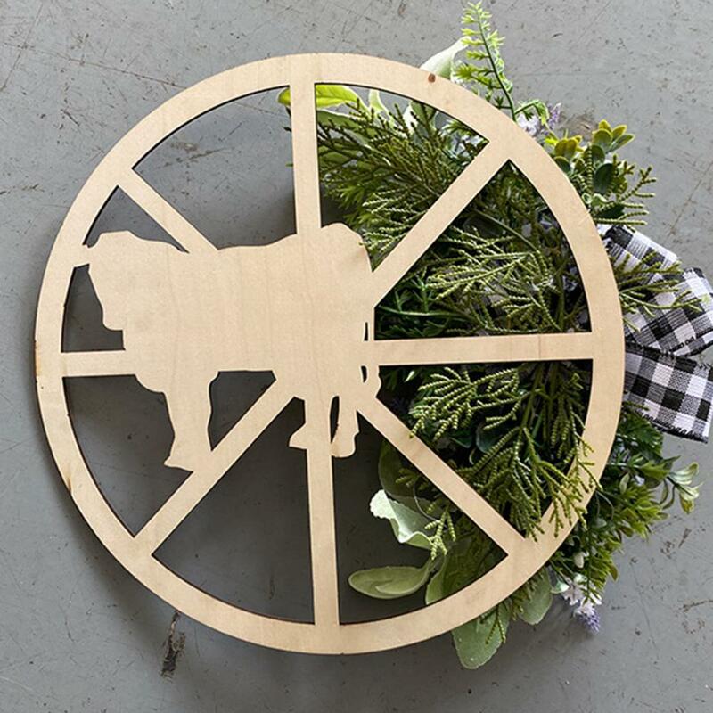 Rustic Welcome Sign Cow Wheel Garland with Bow-tie Non-fading Reusable Farmhouse Front Door Hanging Wreath Party Decor Supplies