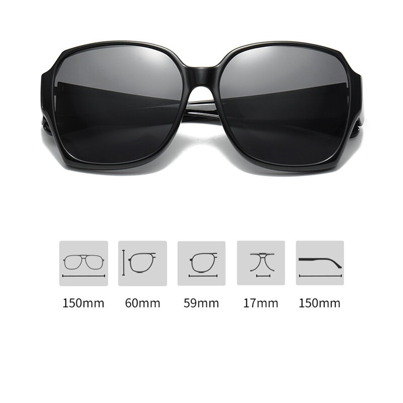 Klassnum แว่นตากันแดดโพลาไรซ์สำหรับผู้หญิงผู้ชาย, แว่นตาขับรถกรอบแว่นสายตาสั้นตกปลา UV400กรอบแก้วแสงแดด