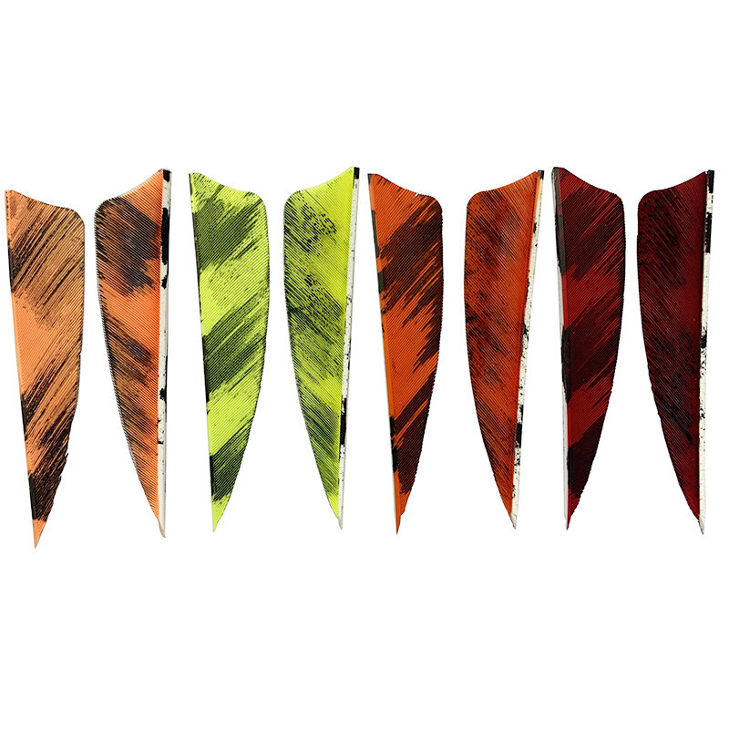 50Pcs New 3Inch Feather Arrows Fletching Shield Cut Natural Turkey Plumes Ink Painting for Archery DIY Accessories