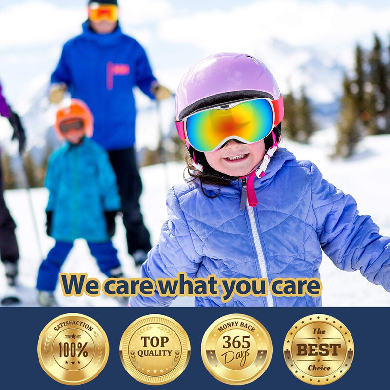子供用スキーゴーグル、防曇二重層、子供用スノーアイウェア、アウトドアスポーツ、スノーボード、スキーグラス、4-14、uv400、冬
