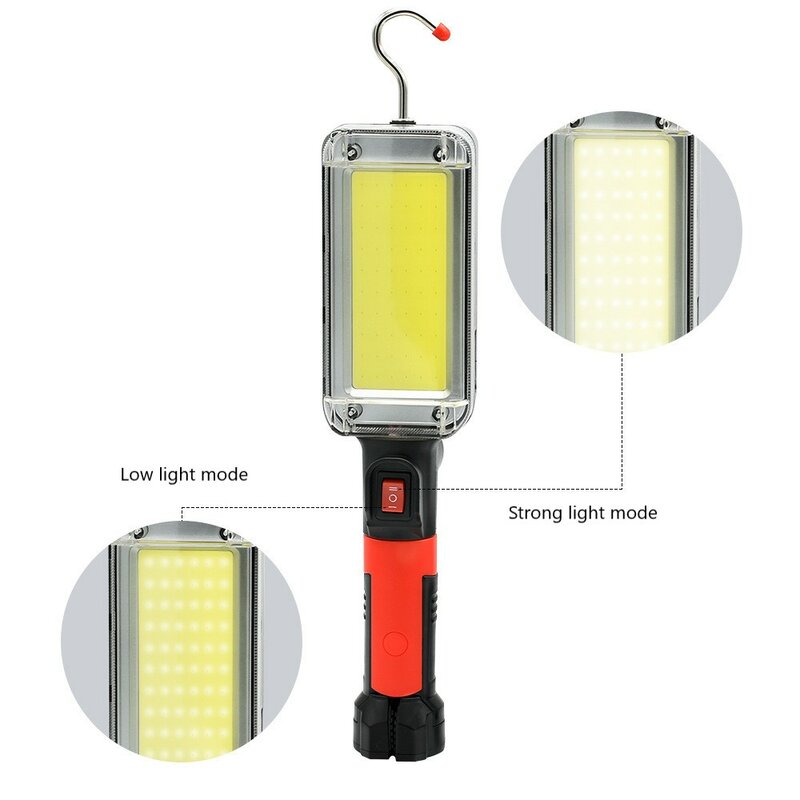 Lampe de travail LED COB multifonctionnelle avec crochet magnétique, haute puissance, aste, camping en plein air, P254TGHF
