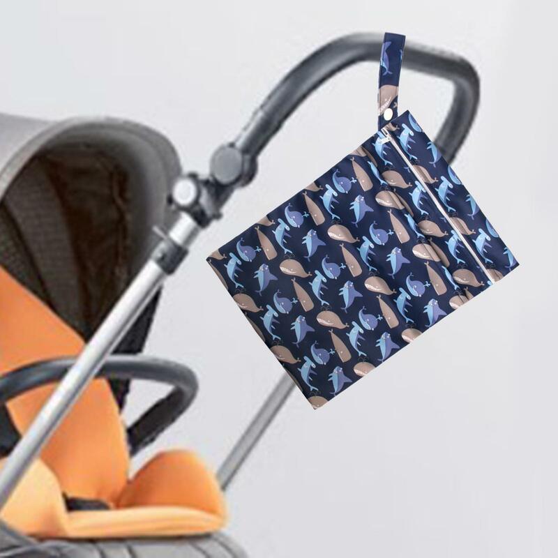 Bolsa de pañales para cochecito de bebé, bolsa de almacenamiento de pañales resistente al agua para guarderías