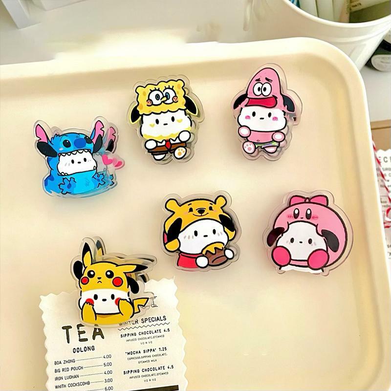 Kawaii Cute Sanrio Pochacco Double-Sided Clip Sealing Clip Test Paper Folder Cartoon Lovable Exquisite Birthday Gift For Girls