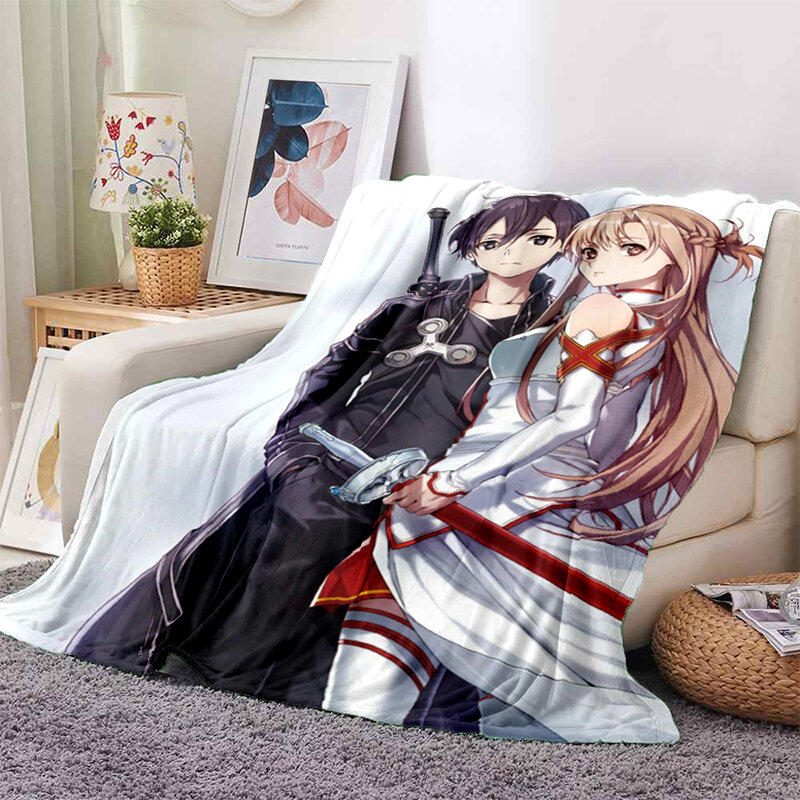 Hot Anime SAO Sword Art Online Anime Modern Blanket Flannel Soft Plush Sofa Bed Throwing Blankets Gedruckt Bettdecke Geschenk