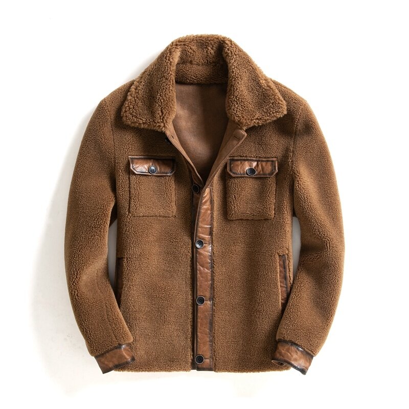 Fur Coat Men 2023 Real Sheep Shearing Wool Mens Winter Jacket Korean Plus Size Coats Campera Hombre YM1301 KJ3372