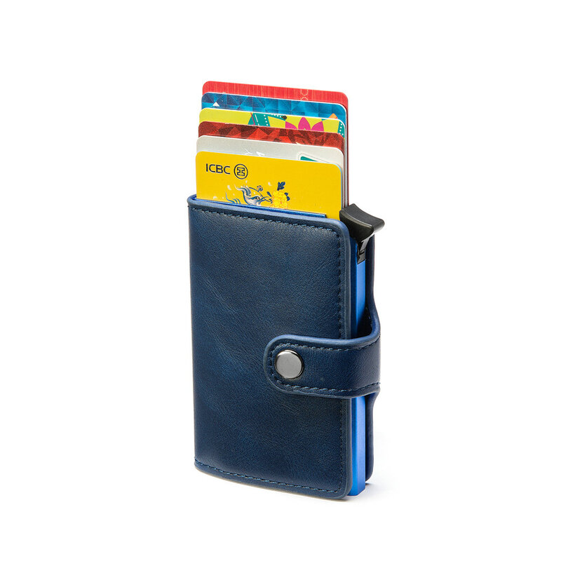 Spersonalizowany portfel 2024 etui na karty kredytowe skórzana blokująca portfel Rfid mężczyzn id pojemnik na kartę bankową antyzłodziejska torebka portfel na karty