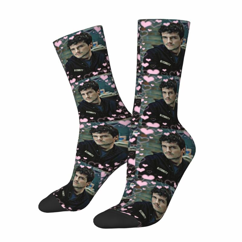 Glückliche lustige männliche Männer Socken verrückte Josh Hutcherson Meme Socke Polyester hochwertige Frauen Strümpfe Frühling Sommer Herbst Winter