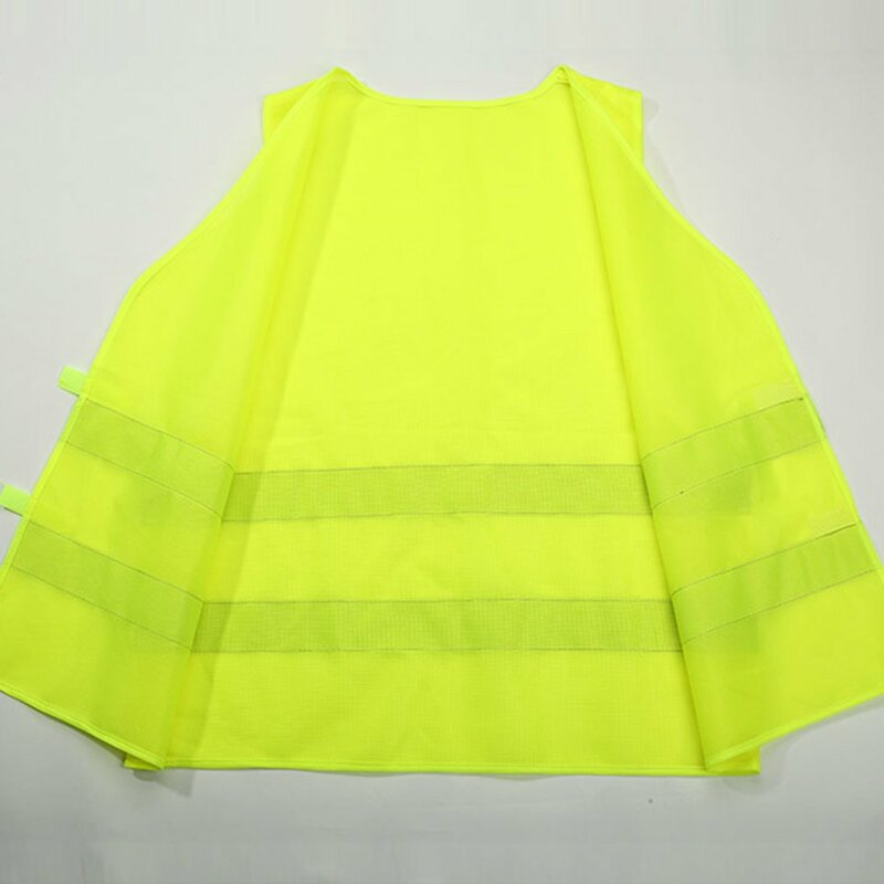 Colete reflexivo do carro alta visibilidade fluorescente verde ao ar livre segurança vestuário colete de segurança poliéster fibra ventilar colete