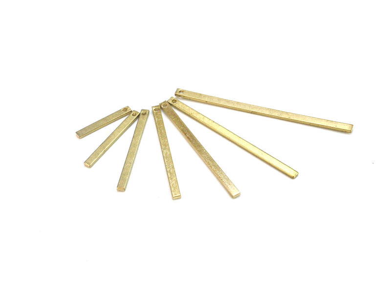 Brass Stick Brinco Encantos para Fazer Jóias, Retângulo Bar, Resultados Brinco, 15x2x1mm, 20x2x1mm, 25x2x1mm, 27x2x1mm, R2481