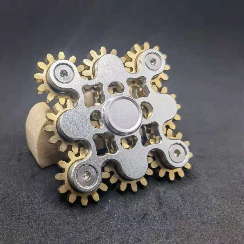 Fidget Spinner Gear Hand Spinner, Todo o cobre, Ligação de 9 dentes, Liga de metal, Foco Brinquedos, Alívio do estresse