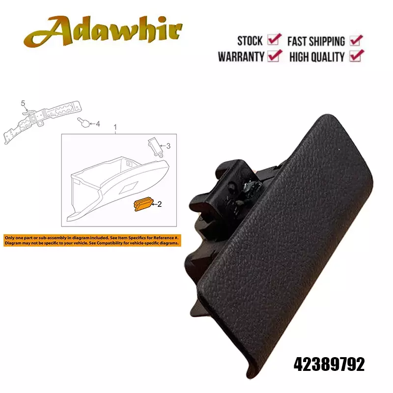 Pegangan Grendel kotak sarung tangan hitam cocok untuk Chevrolet untuk Aksesori pengganti mobil plastik 2012-2020 95234956 42389792