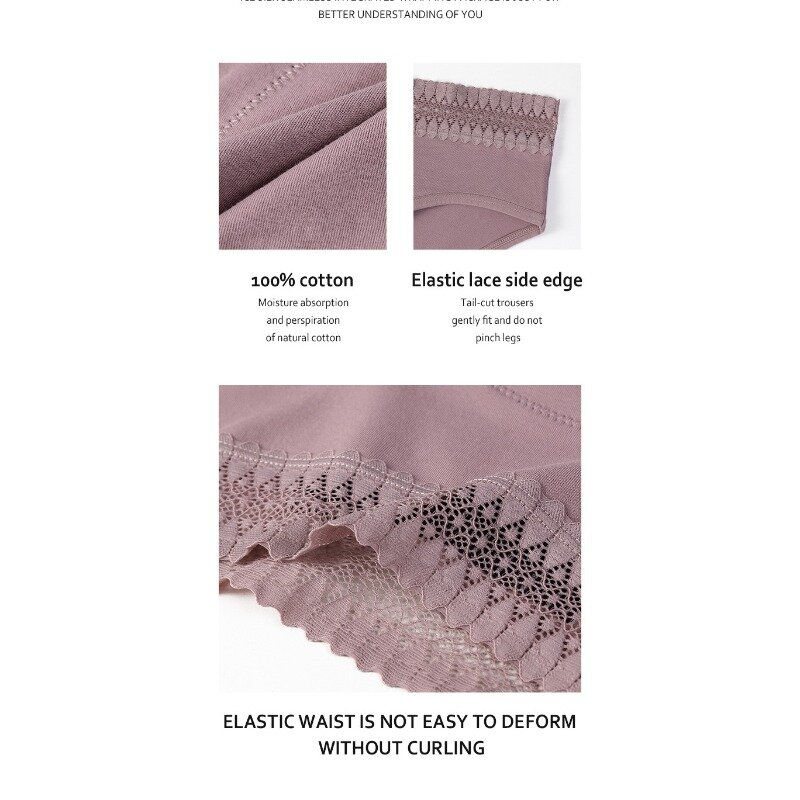 Bragas menstruales de algodón orgánico para mujer, ropa interior de cuatro capas a prueba de fugas