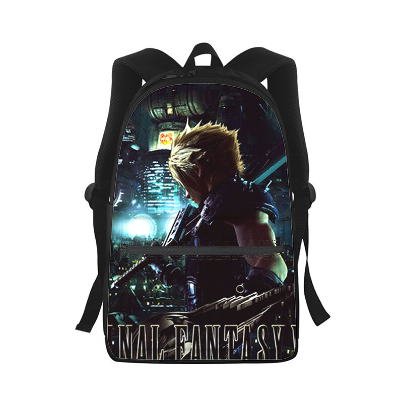 FINAL FANTASY-mochila con estampado 3D para hombre y mujer, bolso escolar para estudiantes, mochila para ordenador portátil, bolso de hombro de viaje para niños