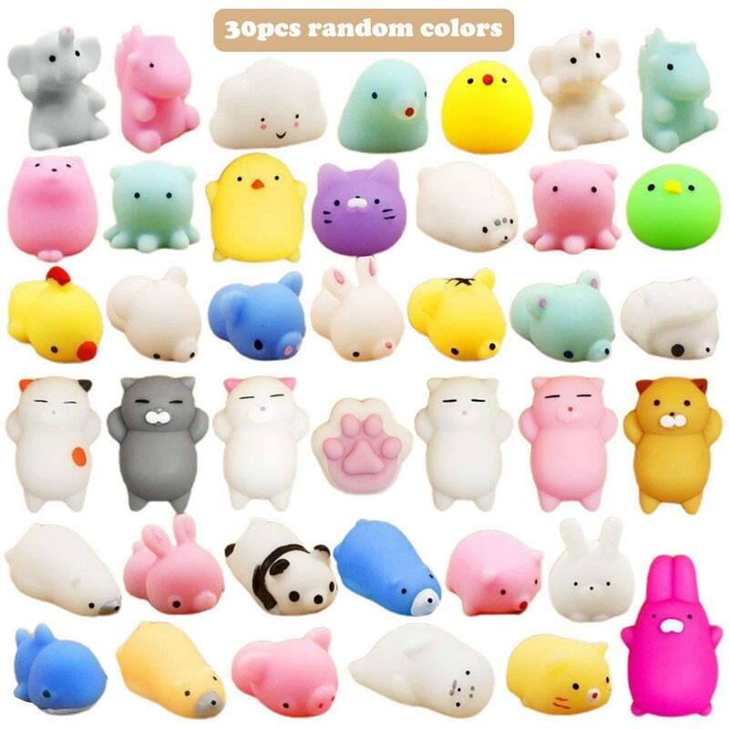 30PCS Toy Cute Animal Antistress Ball Squeeze Mochi Rising Toys Abreact Soft Sticky Stress Relief For Kids Fun Gift F4O4