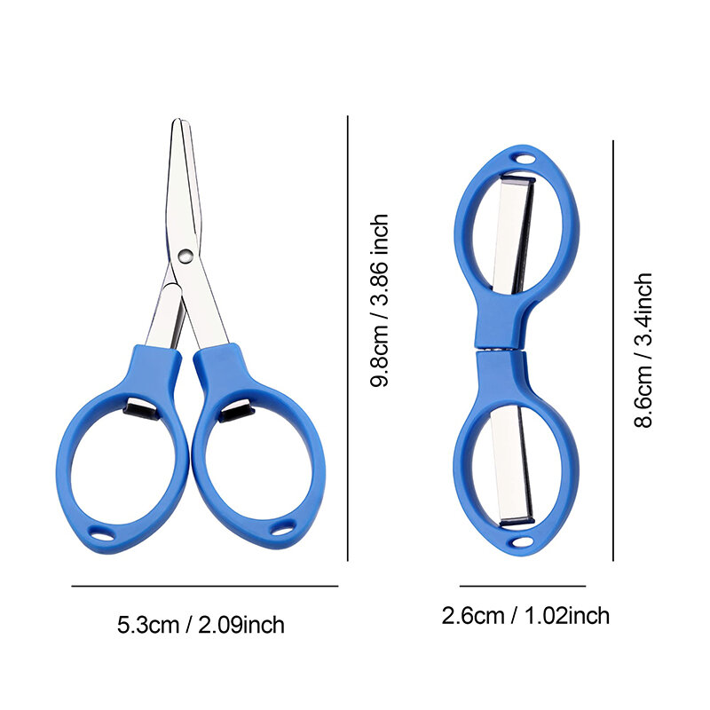 48Pcs Folding Scissors Mini Travel Scissors Stainless Steel Portable Scissors Foldable Multi-purpose Eyeglass Shape Cutter