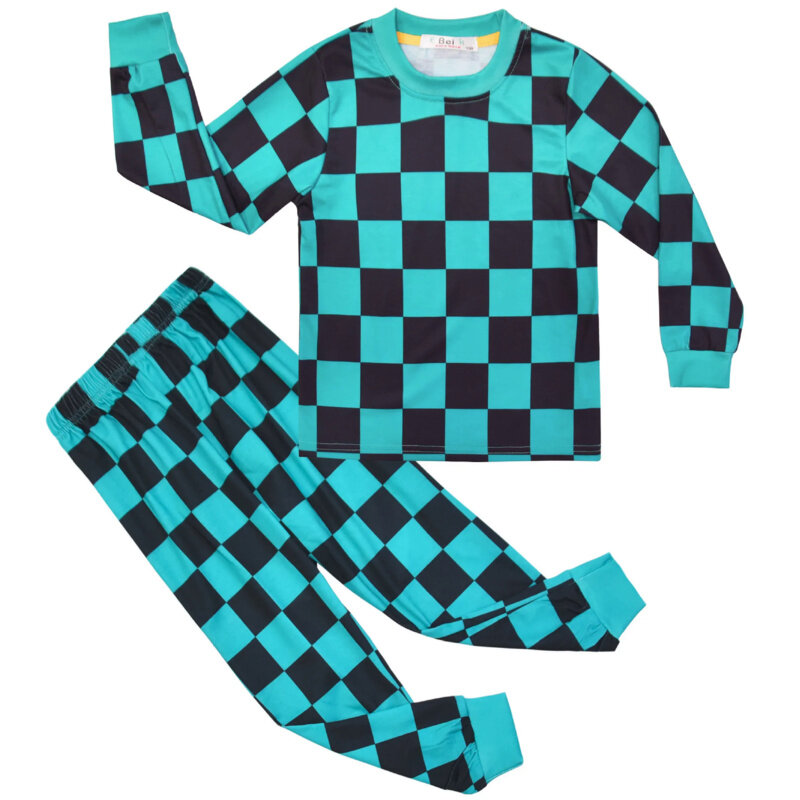 Dämonen töter Anime Kleinkind Junge Kleidung Herbst Pyjama Baumwolle Langarm T-Shirt Hosen Kostüm Mädchen Casual Sportswear Set