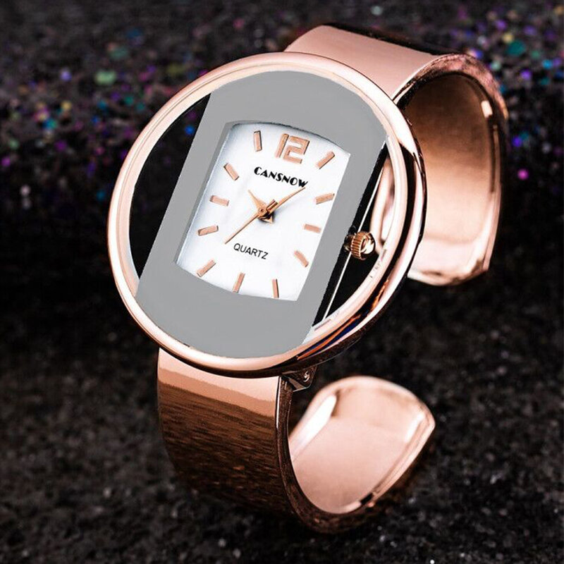 Quartzo feminino Relógios de pulso, Relógio de braceletes, Ouro, Prata, Vestido feminino Moda, Relógio, Quente, Novo, Marca de Luxo, 2023