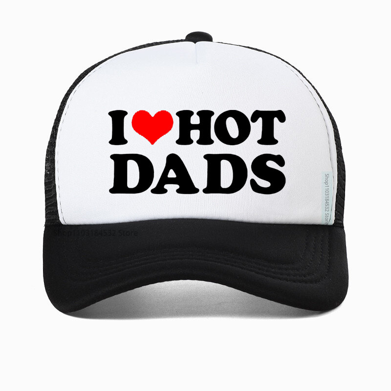 Ich liebe heiße Väter Baseball mütze lustige rote Muster drucken Papa Hut Harajuku hochwertige Trucker Hüte atmungsaktive Mesh Caps Casque tte
