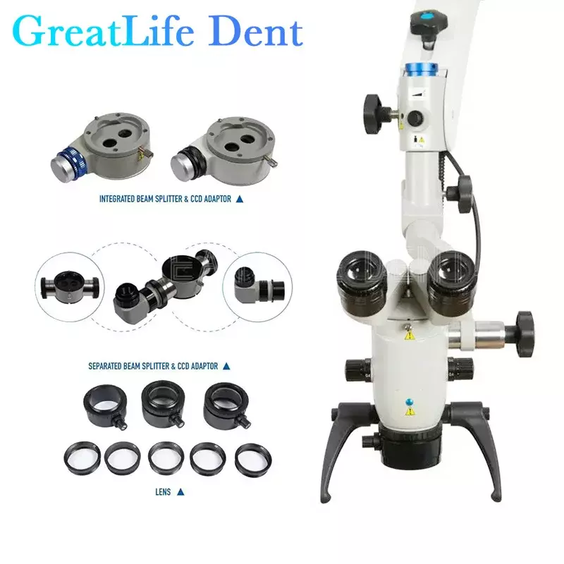 GreatLife penyok 45 derajat Zumax OMS2355 mikroskop operasi 5 langkah 0-6, 180 derajat penggunaan dapat disesuaikan mikroskop bedah Digital ENT