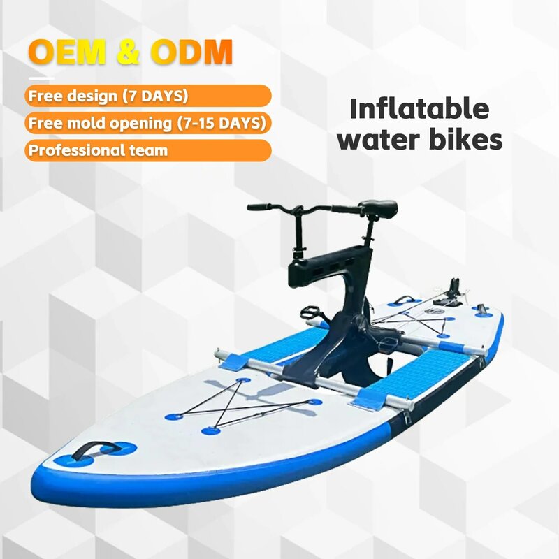 Bicycles Sea Water Bike  Widened Single-Board Racing Boat PE+ Metal Pedal Paddle Board  Water Bikes and SUP Bicycle