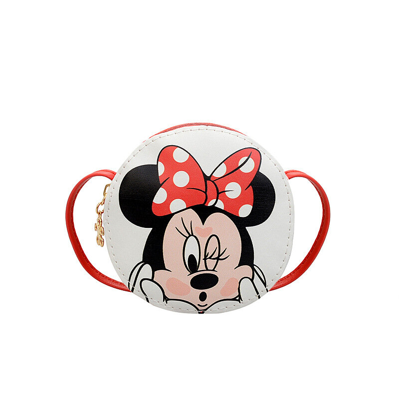 Disney Mickey Kids borsa a tracolla ragazze Cartoon Fashion PU impermeabile neonata ad alta capacità portamonete borsa a tracolla rotonda