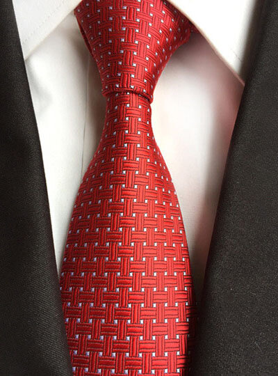 Dasi kotak-kotak polos pria, dasi klasik 8CM untuk pesta pernikahan kantor kualitas tinggi biru laut merah ungu