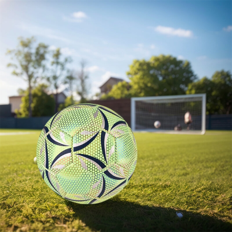 Fútbol luminoso de PU con patrón de moda para entrenamiento nocturno, tamaño estándar, entrenamiento de fútbol hexagonal
