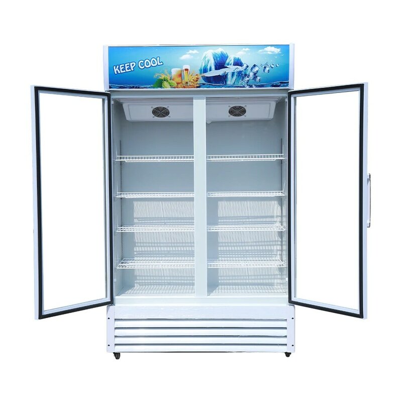 Supermercado exibição freezer vertical bebida geladeira cerveja refrigerador