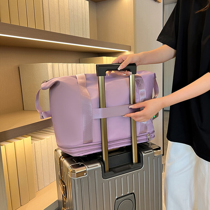 Складные сумки для багажа, растягивающийся спортивный рюкзак на колесиках с большой вместимостью, сумка для поездок в деловом стиле унисекс для сухой и влажной съемки