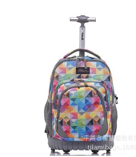 Брендовая школьная сумка на колесиках 18 дюймов, детский рюкзак на колесиках для подростков, детский школьный ранец на колесиках