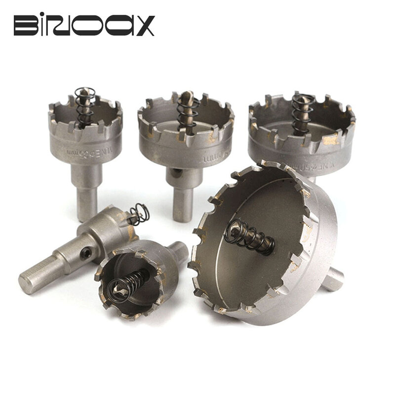 Binoax-Carbide Buraco Saw Cortador Kit, aço inoxidável Metal Liga Broca Set, 22-65mm