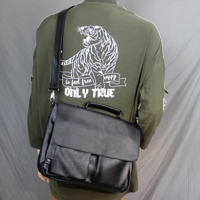 Weiche Leder männer Handtasche Aktentasche Japanischen-Stil Retro Männer Laptop Tasche Casual Schulter Tasche Mode Marke Crossbody Große taschen
