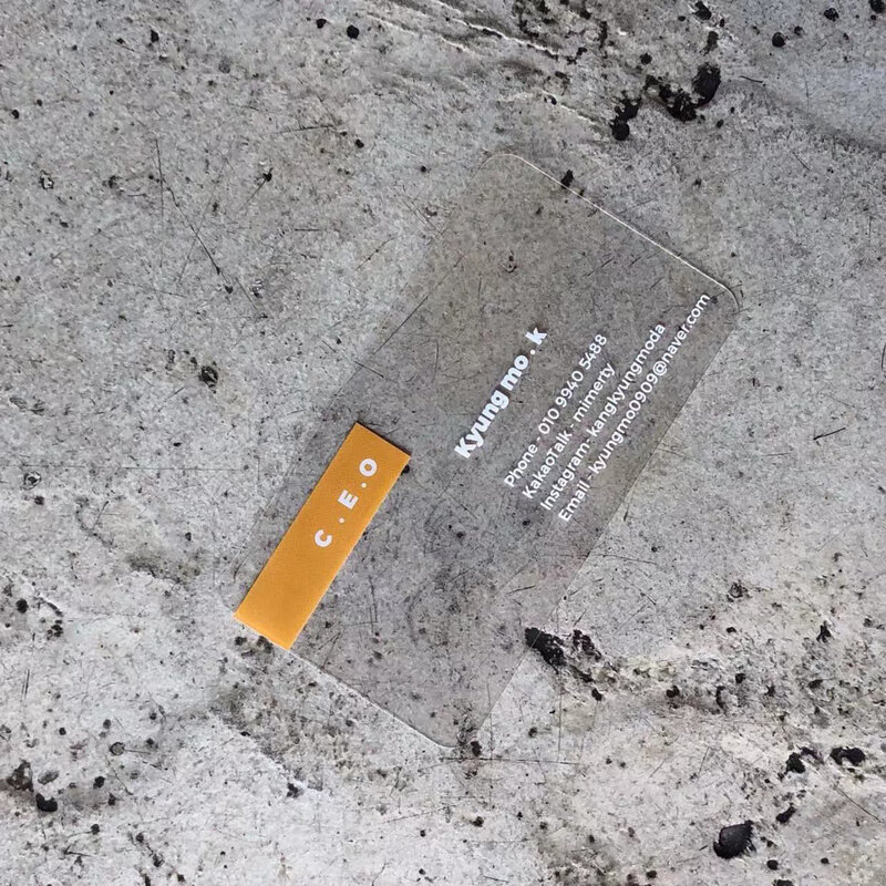 Tarjeta de Pvc transparente personalizada, tarjeta de identificación de plástico impermeable para visita de negocios, esquinas redondas, un lado, añadir tinta blanca, 200 piezas, 500 piezas