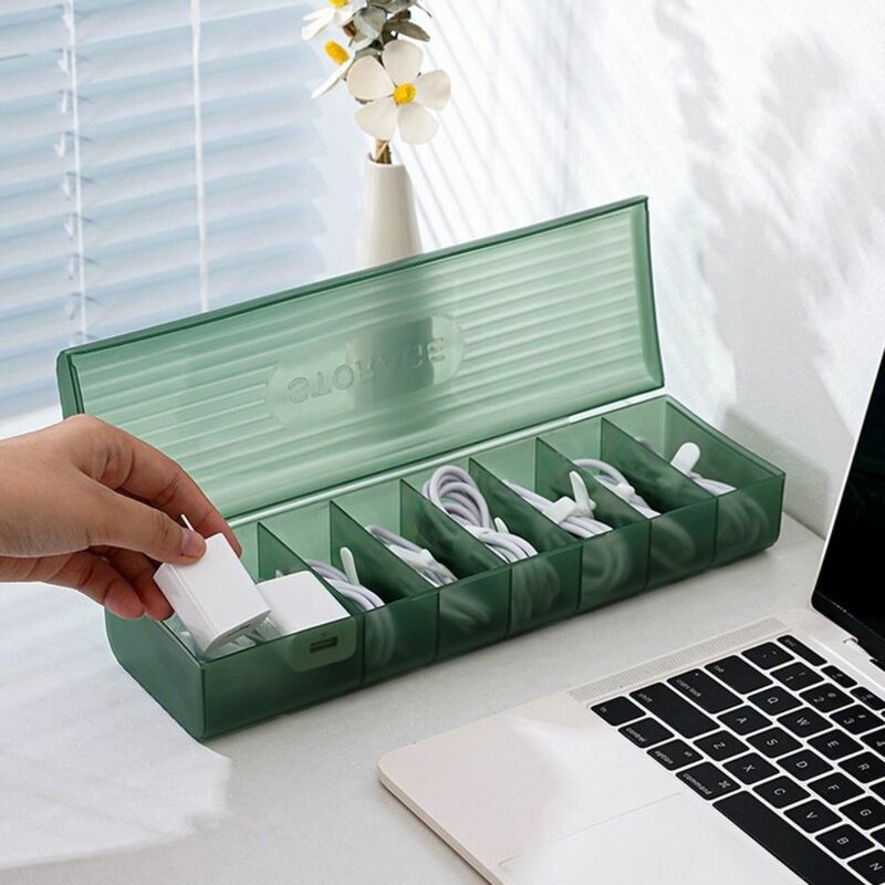 صندوق منظم الكابلات لكابل USB ، قرطاسية خط سماعة الرأس ، تخزين سطح المكتب ، حاوية للمنزل واللوازم المكتبية