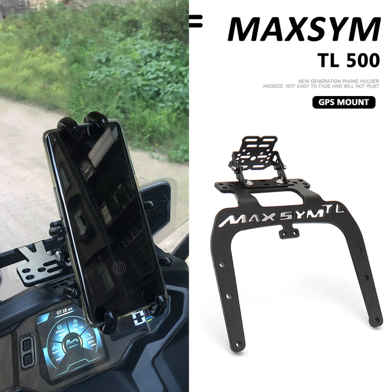 Motocicleta GPS Navigation Plate Bracket, suporte do telefone, Mount Fit Acessórios, Novo, MAXSYM TL500