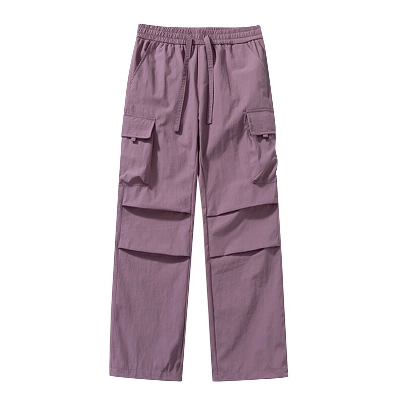 Streetwear 2024 nuovi pantaloni Cargo Casual uomo elastico in vita con coulisse pantaloni a gamba larga Multi tasca pantaloni larghi larghi per le donne